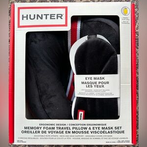 Hunter Black and Red Travel Pillow & Eye Mask Set